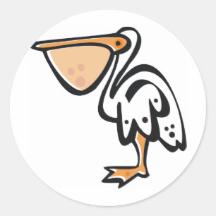 Cute Pelican Classic Round Sticker