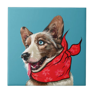 Cute Pembroke Welsh Corgi Ceramic Tile