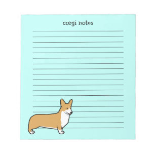 Cute Pembroke Welsh Corgi Lined Notepad