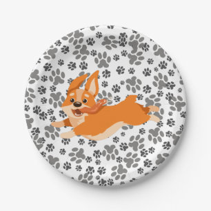 Cute Pembroke Welsh Corgi  Paper Plate