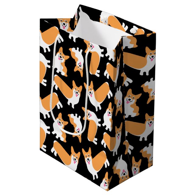 Cute Pembroke Welsh Corgi Pattern Medium Gift Bag (Front Angled)