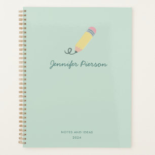 Cute Pen School Custom Handwritting Name Planner
