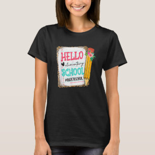 Cute Pencil Hello Elementary School First Day Of S T-Shirt