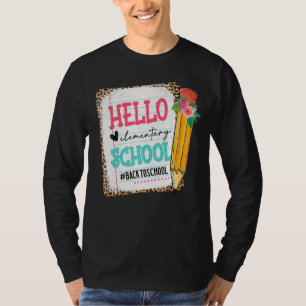 Cute Pencil Hello Elementary School First Day Of S T-Shirt