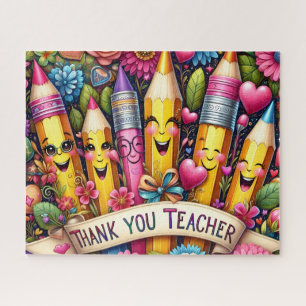 Cute Pencil Thank you Teacher Jigsaw Puzzle