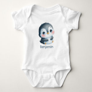 Cute penguin 1st Christmas birthday Baby Bodysuit