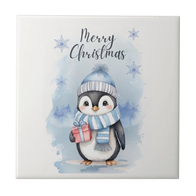 Cute Penguin 2 Ceramic Tile (Front)