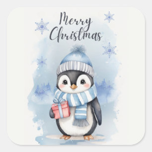 "Cute Penguin 2" Square Sticker