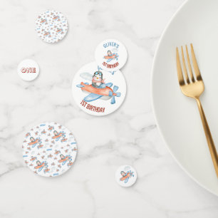 Cute Penguin Aeroplane Personalised Confetti