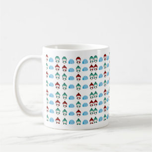 Cute penguin and igloo-shaped seamless print backg coffee mug