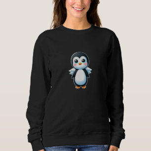 Cute Penguin Angel with Wings Cartoon Chibi Art Sweatshirt