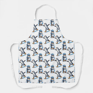 Cute Penguin Animal Design White Apron