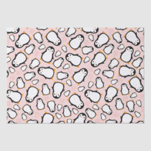Cute Penguin Baby Shower Pink Girl Tissue Paper