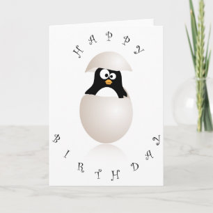 Cute penguin birthday card