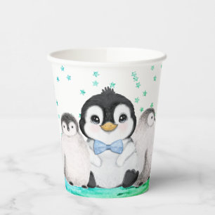 Cute Penguin Birthday Paper Cups