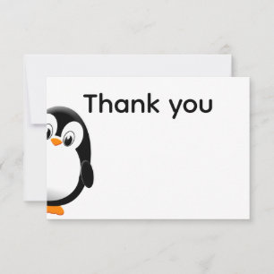 Cute Penguin Black and White Card