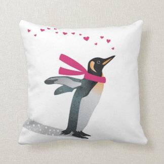Cute penguin blowing heart kisses. cushion