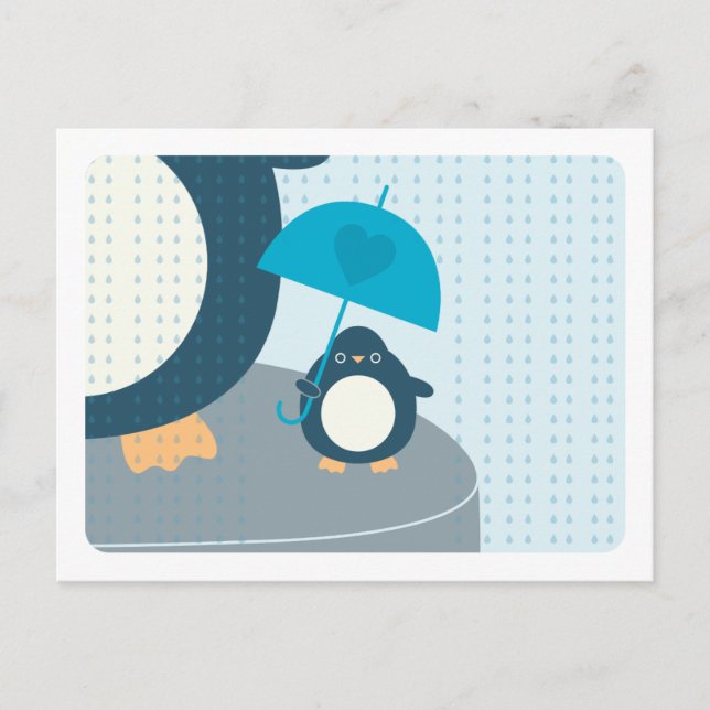 Cute Penguin Boy Words of Advice Mummy Postcard (Front)