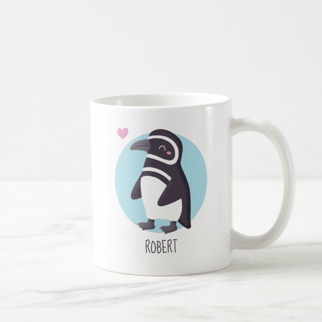Cute Penguin Boyfriend Matching Personalised Coffee Mug (Right)