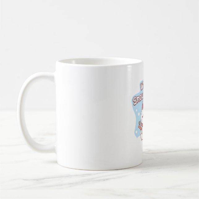 Cute Penguin Building A Snowman Winter Is Snow Muc Coffee Mug (Left)