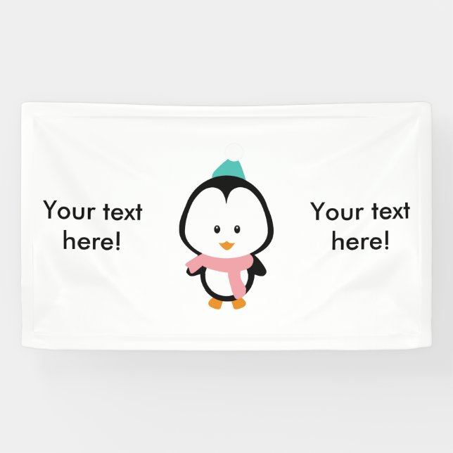 Cute penguin cartoon banner (Horizontal)