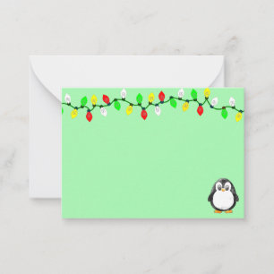 Cute Penguin Cartoon Blank Custom Christmas Card