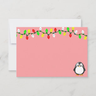 Cute Penguin Cartoon Blank Custom Christmas Card