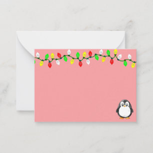 Cute Penguin Cartoon Blank Custom Christmas Card