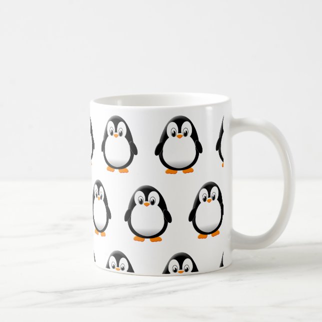 Cute Penguin Cartoon Coffee Mug (Right)
