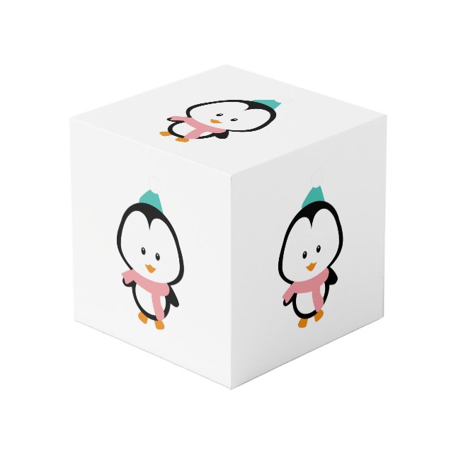 Cute penguin cartoon cube (Front Angled)
