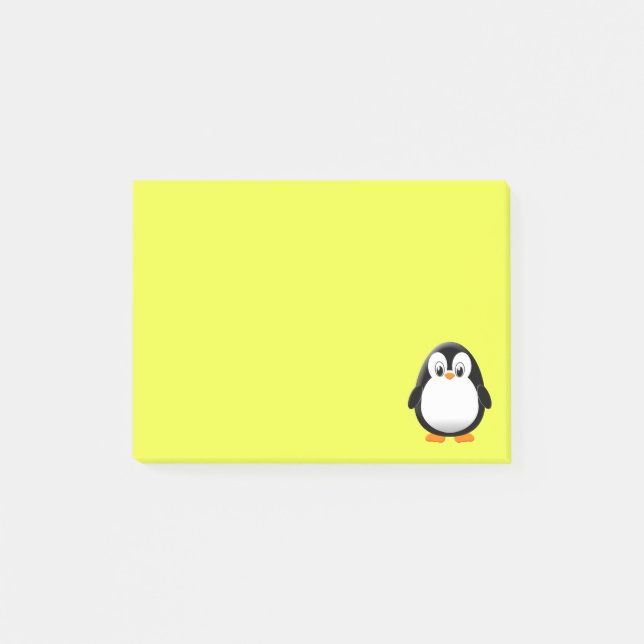 Cute Penguin Cartoon Custom Post-it Notes (Front)