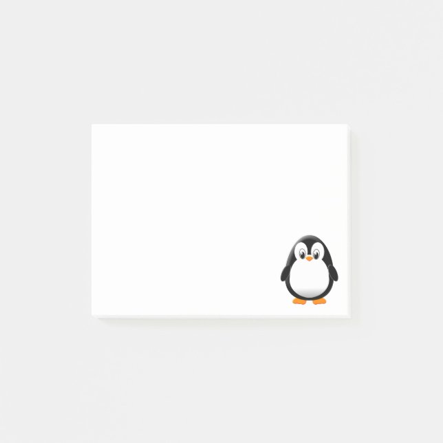 Cute Penguin Cartoon Custom Post-it Notes (Front)