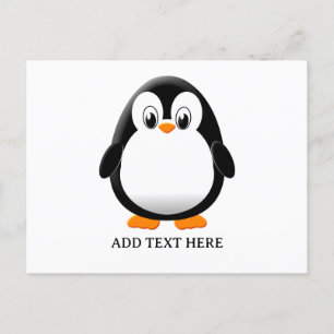 Cute Penguin Cartoon Custom Postcard