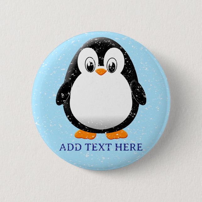 Cute Penguin Cartoon Custom Winter 6 Cm Round Badge (Front)