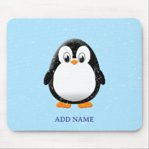 Cute Penguin Cartoon Custom Winter Mouse Pad