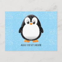 Cute Penguin Cartoon Custom Winter