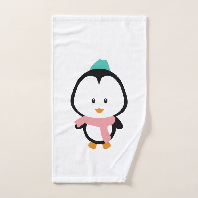 Cute penguin cartoon hand towel (Hand Towel)