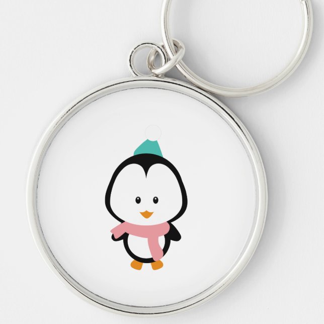 Cute penguin cartoon key ring (Front)