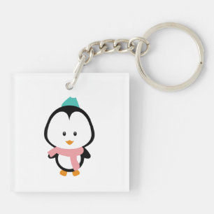 Cute penguin cartoon key ring