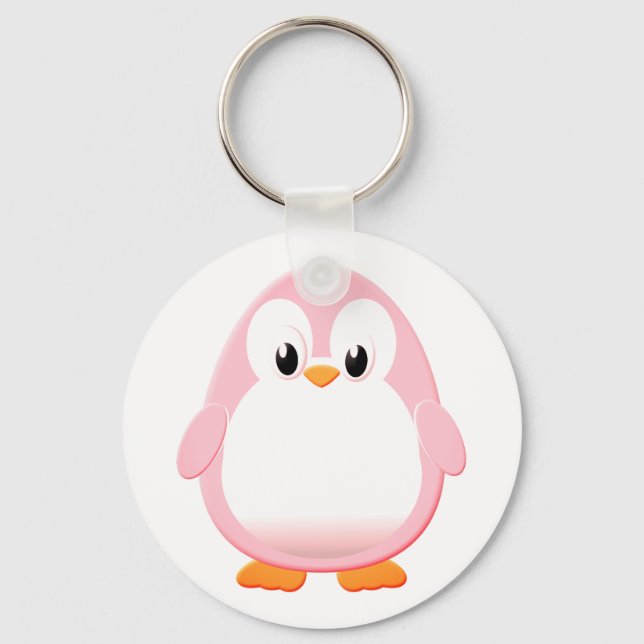 Cute Penguin Cartoon Key Ring (Front)