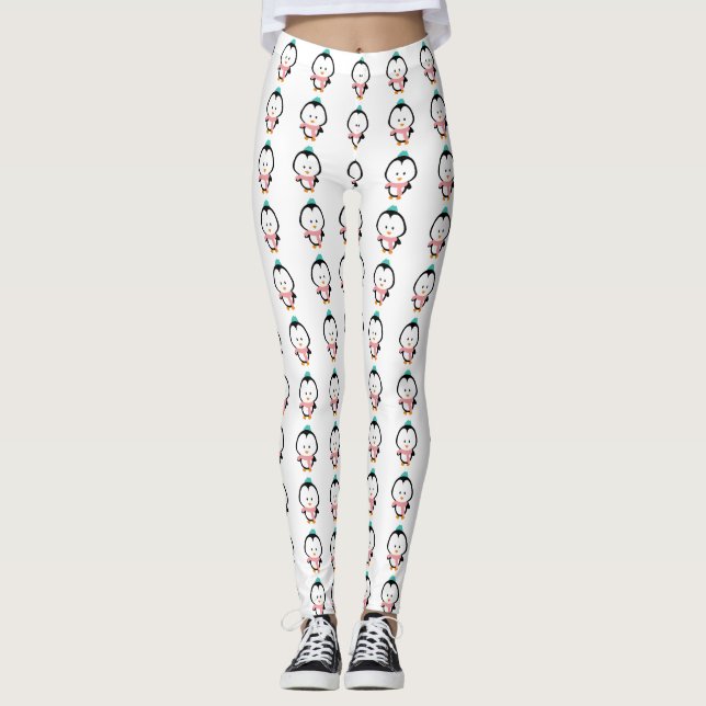 Cute penguin cartoon leggings (Front)