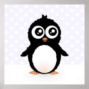 Cute penguin cartoon poster