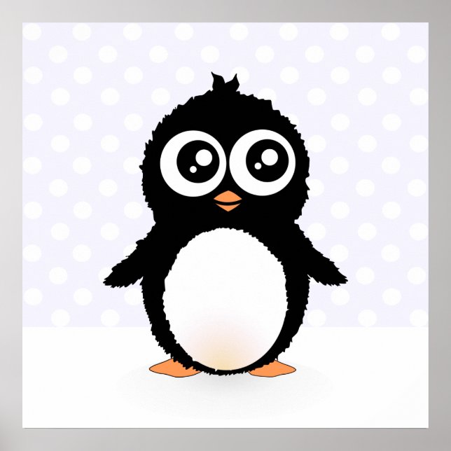Cute penguin cartoon poster (Front)