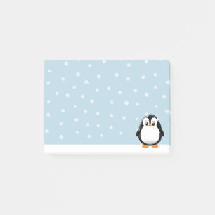 Cute Penguin Cartoon Snow Flakes Custom Post-it Notes