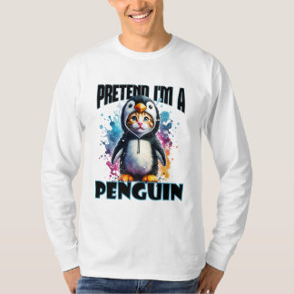 Cute Penguin Cat Design for Playful Creations T-Shirt