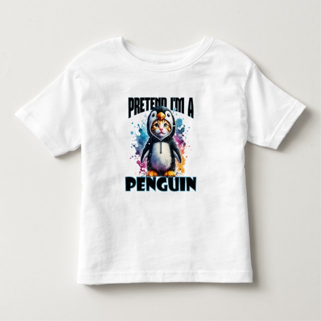 Cute Penguin Cat Design for Playful Creations Toddler T-Shirt (Front)