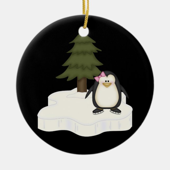 Cute Penguin Ceramic Tree Decoration (Front)