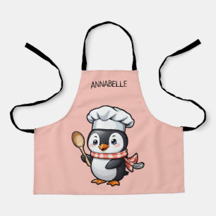 Cute Penguin Chef Personalize Kids' Apron