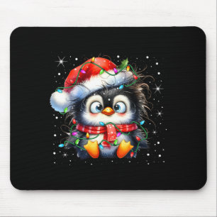 Cute Penguin Christmas Lights Penguins Lover Girls Mouse Pad