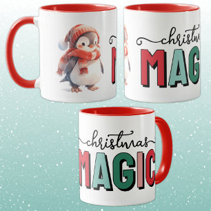 Cute penguin christmas magic mug